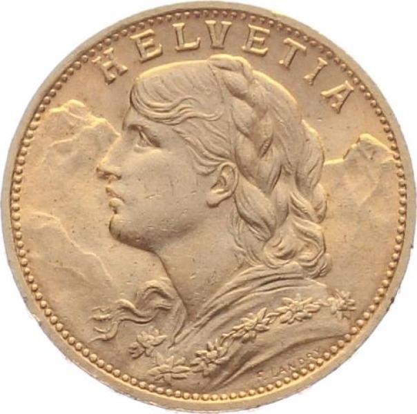20 Franken 1935 B (o.L) - Vreneli RAR